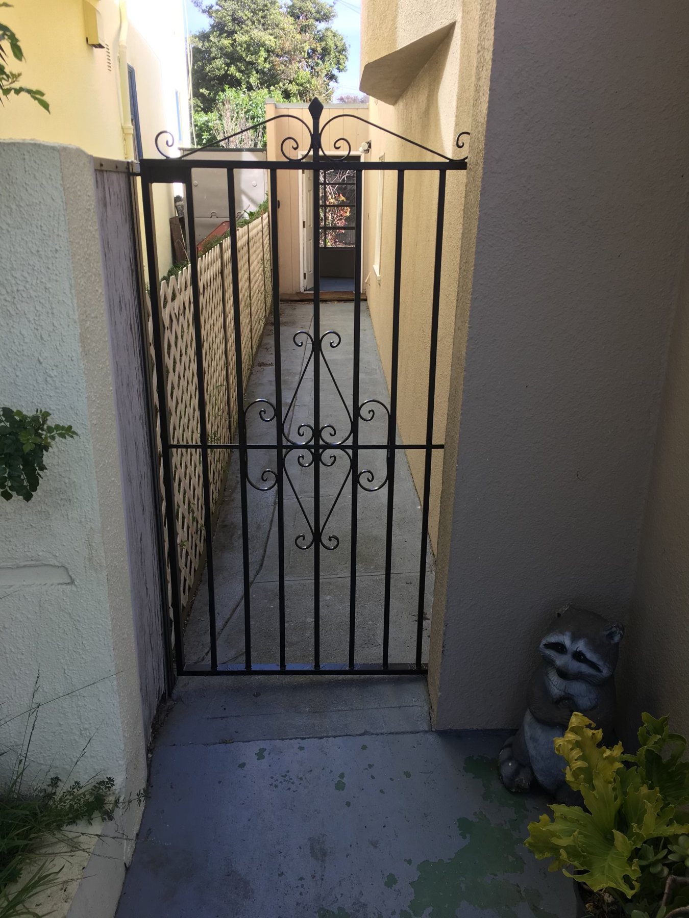 Custom wrought-iron side gate